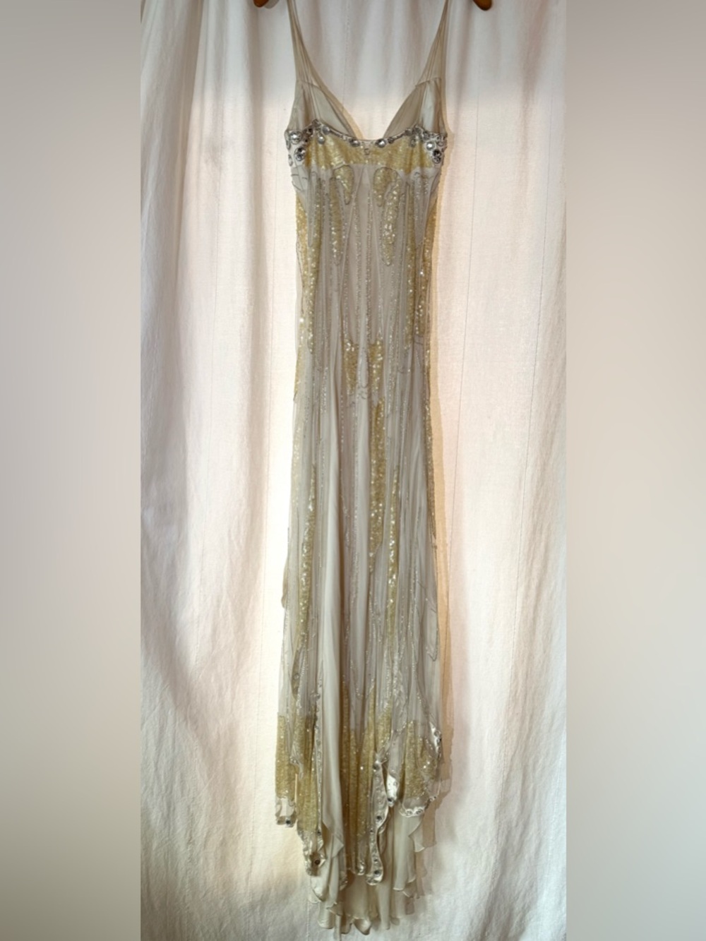 Jenny Packham Papillon Champagne /Silver Beaded Vintage Inspired Wedding Dress - Picture 4 of 11